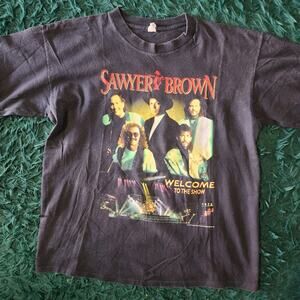 Vintage 1994 Sawyer Brown Welcome to the Show Tour Tee USA XL